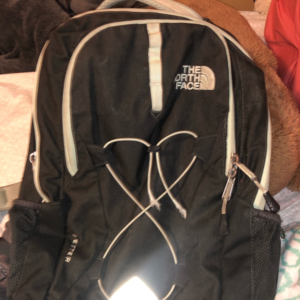GRAY AND TEAL JESTER NORTH FACE BACKPACK